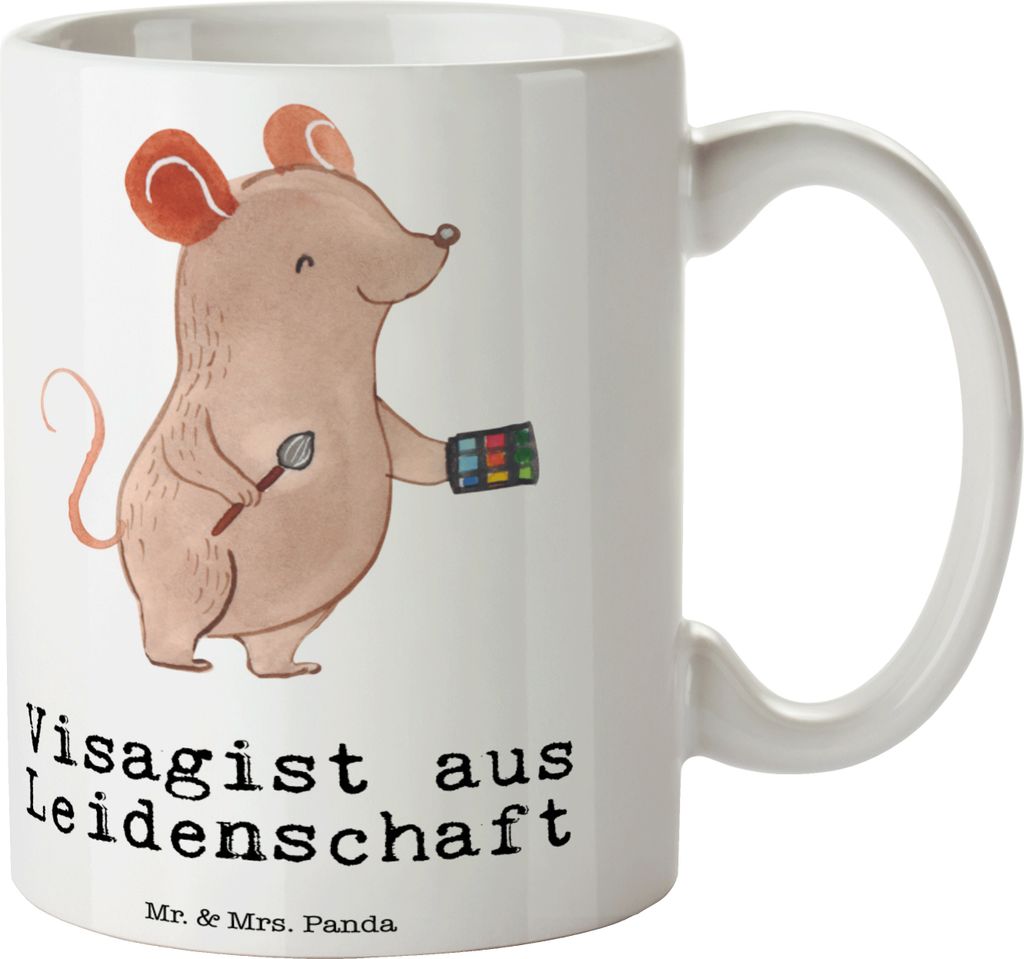 Mr. & Mrs. Panda Kaffeetasse Visagist Leidenschaft - Weiß - Produktbild 
