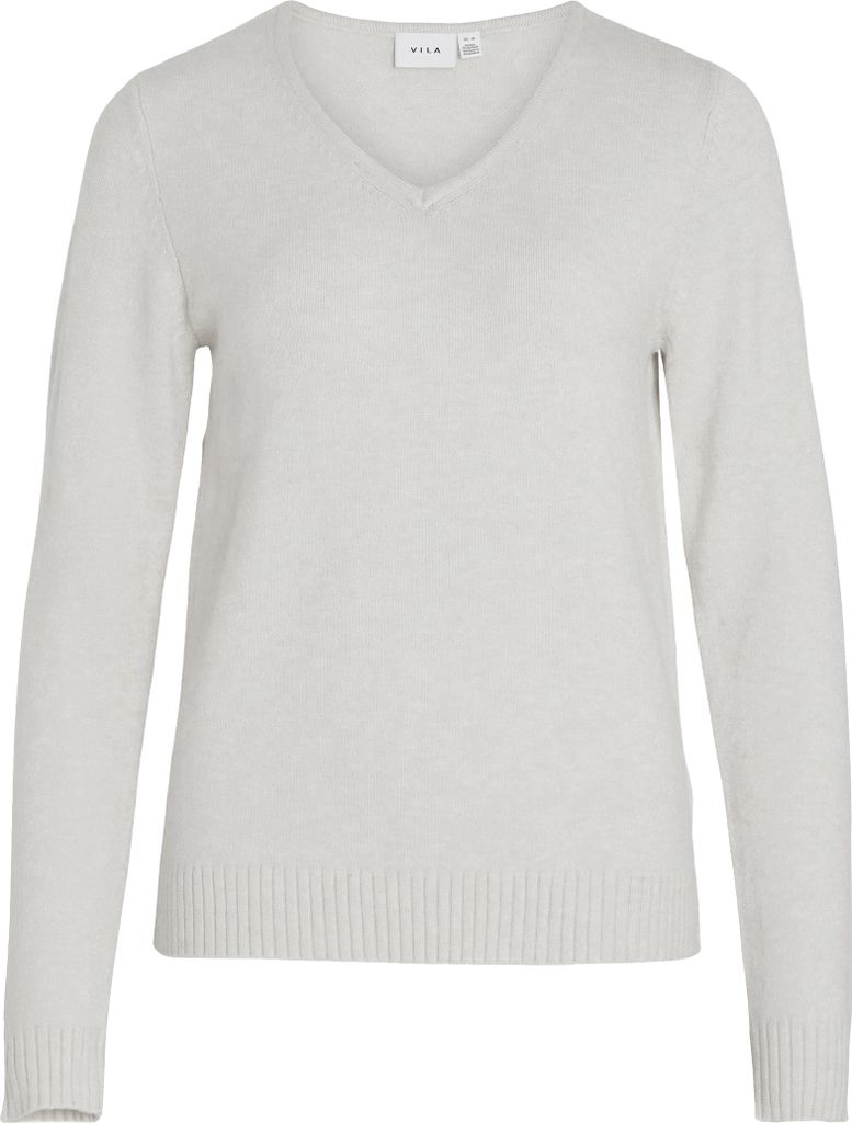 VILA Dünner Strickpullover Knitted Basic Stretch Sweater Langarm V-Neck VIRIL Größe: M