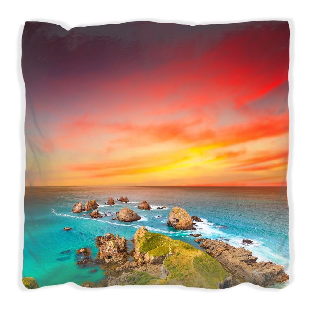 Wallario Premium Kissen, weiche Oberfläche, mit Motiv Himmel am Abend, Größe: 30 x 30 cm, mit weißer Rückseite
