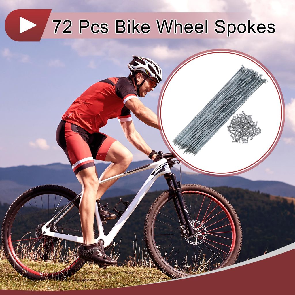 72 Satz 14G Fahrradspeichen 229mm Fahrradspeichen Kohlenstahl Verzinkt Silberfarben