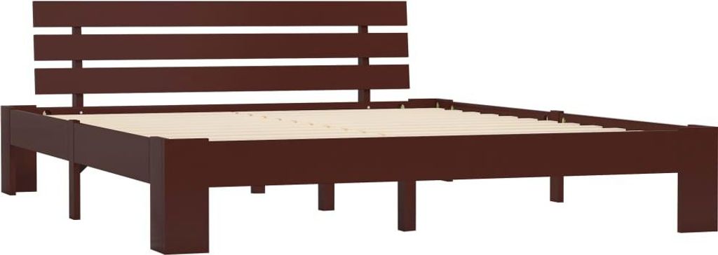 vidaXL Massivholzbett Dunkelbraun Kiefer 180x200 cm Produktbild 