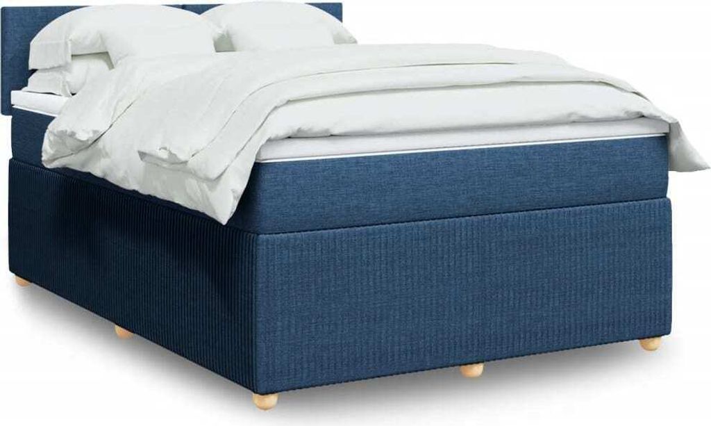 Möbel Boxspringbett mit Matratze Blau 140x200 cm Stoff - Klassische Bettrahmen 3287478