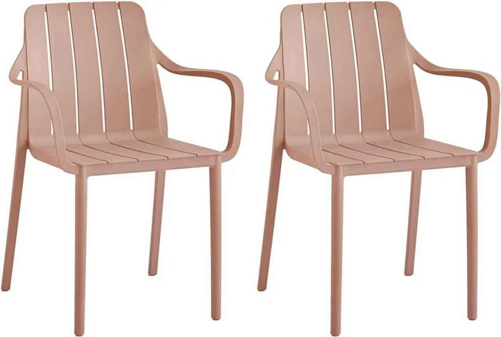 Sedie Design VORTIVO Rosa Set da 2: Eleganza Impilabile da Esterno