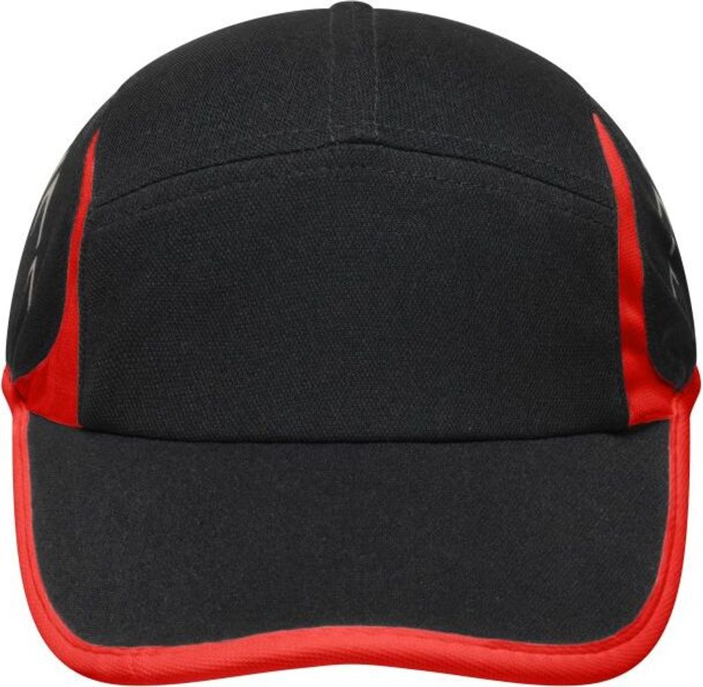 Running 4 Panel Cap Stirnanliegende 4 Panel Cap black/red, Gr. one size