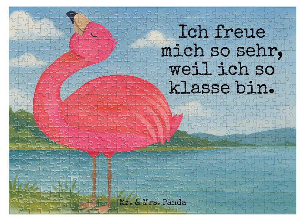 Mr. & Mrs. Panda Puzzle Flamingo Stolz Design 551 Teile - Weiß - Geschenk, Puzzlespiel, 500, glücklich, 1500, Tochter, Freude, 300, 2000