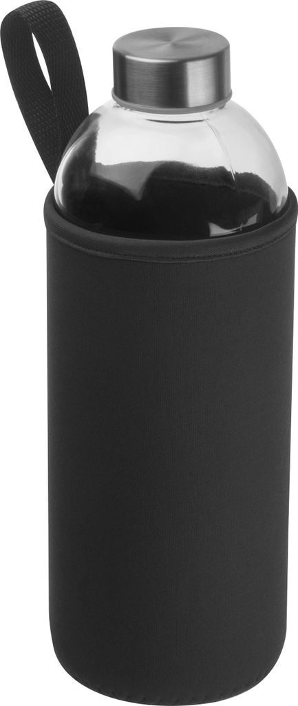 Trinkflasche aus Glas mit Neoprensleeve / 1000ml / Produktbild 