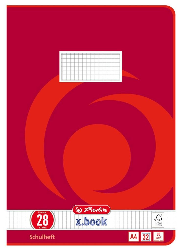 Heft 32 Blatt Lineatur 28 (kariert), Buch Produktbild 