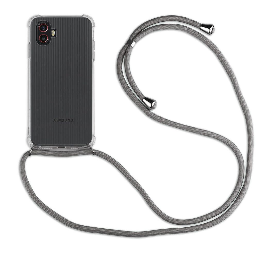 Handykette für Samsung Galaxy Xcover 6 Pro Handyhülle mit Band Hülle mit Kordel Grau