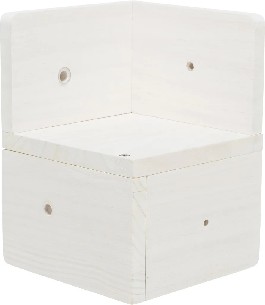 Plateforme d'Angle Murale pour Chat Trixie en Bois Blanc 16x21x16 cm