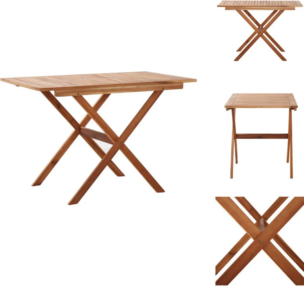 Tavolo da Esterno 110x67cm in Acacia Massello vidaXL - Specifiche Pro