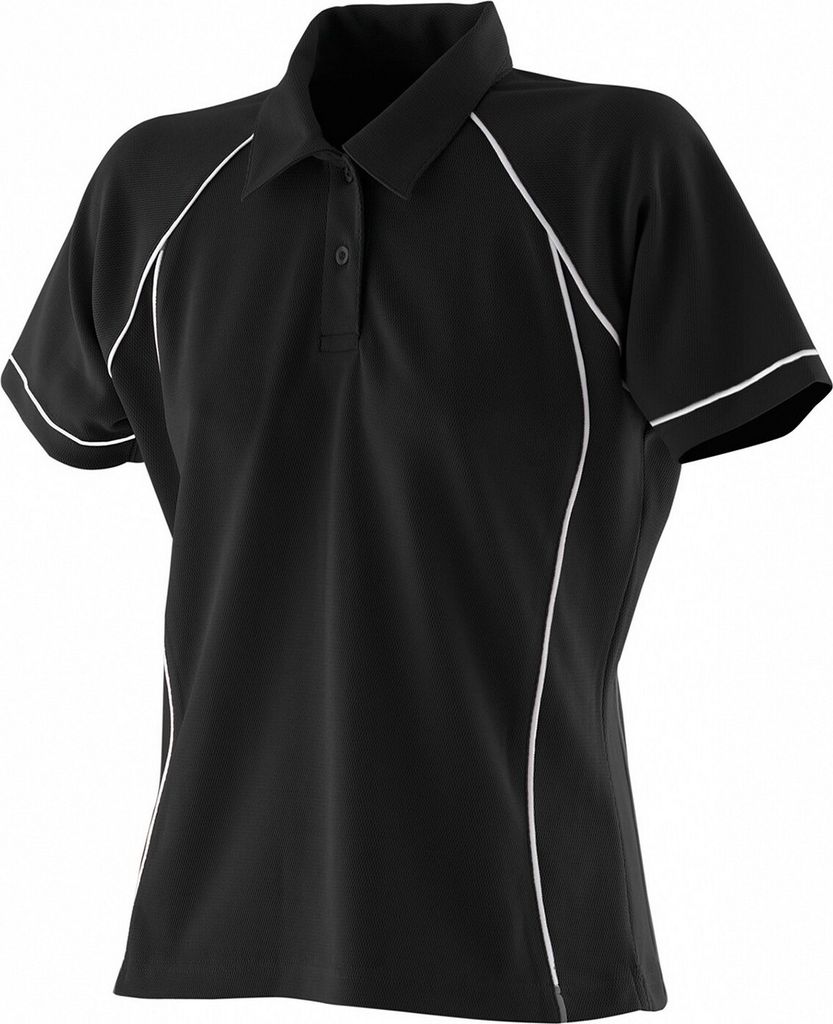 Finden & Hales - Poloshirt für Damen PC6200 (M) (Schwarz/Weiß)