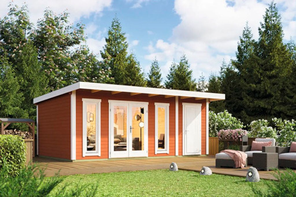 Gartenhaus Outdoor Life Sicily 2 inkl. Fußboden 595 x 440 cm schwedenrot