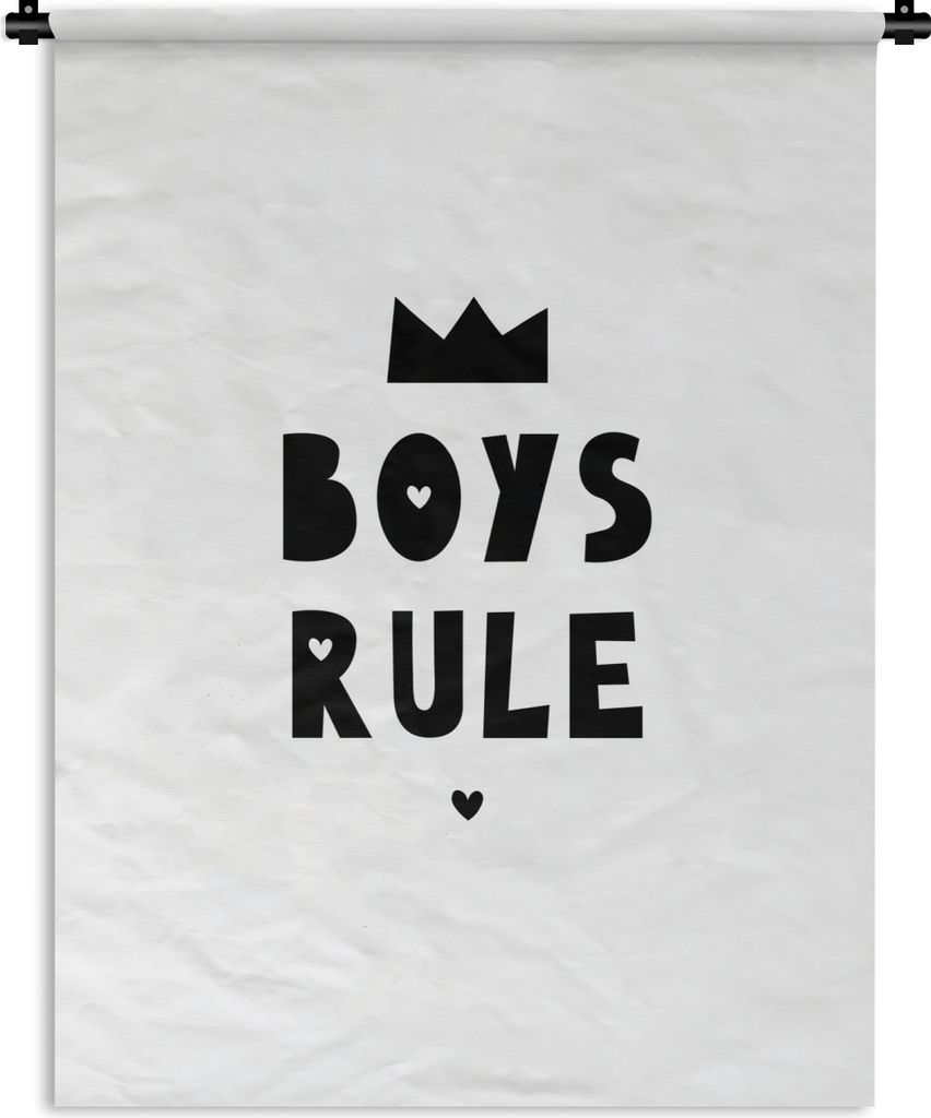 MuchoWow Wandteppich Wandbehang Jungen regieren - Zitate - Sprichwörter - Kinder - Jungen 90x120 cm Tapisserie Dekoration Wandtuch - Wanddeko