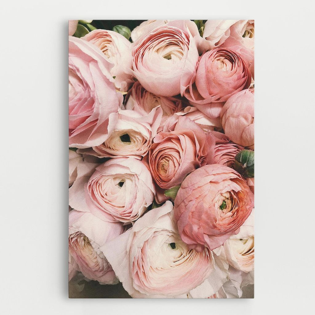 ARTHUB Leinwandbild 40x60 cm, Pink Rose Bouquet | Wohnzimmerdekoration, Hängende Bilder, Wanddekoration, Heimdekoration, Blumen, Rosen