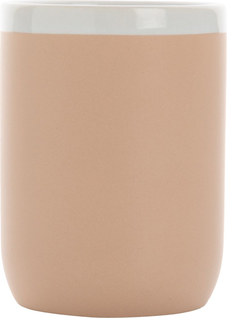 XD Collection - Kaffeebecher, Kontrastrand, Keramik, 300ml XD138 (Einheitsgröße) (Braun/Weiß)