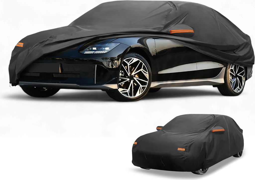 Autoabdeckung Wasserdicht Alle Wetter Automobil Au?en Anti-UV Sonne Regen Schutz Vollst?ndige Au?enabdeckung fš¹r Hyundai Ioniq 6 190T-PU Schwarz...