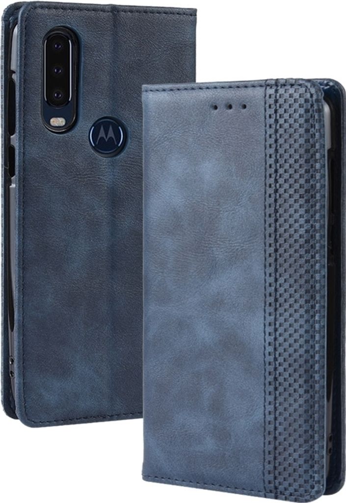 Mobigear Sensation Motorola One Action Hülle Klapphülle Geldbörse - Blau