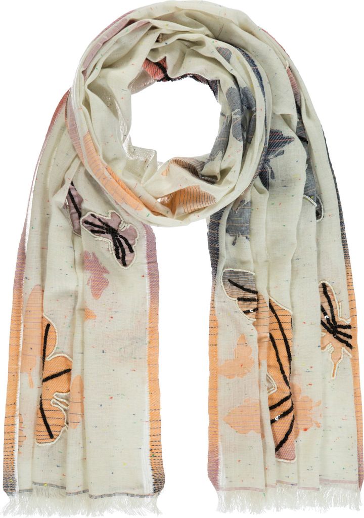 Passigatti Schal Jaquard mit Schmetterlinegen und Stickereien, Gr. ONESIZE
