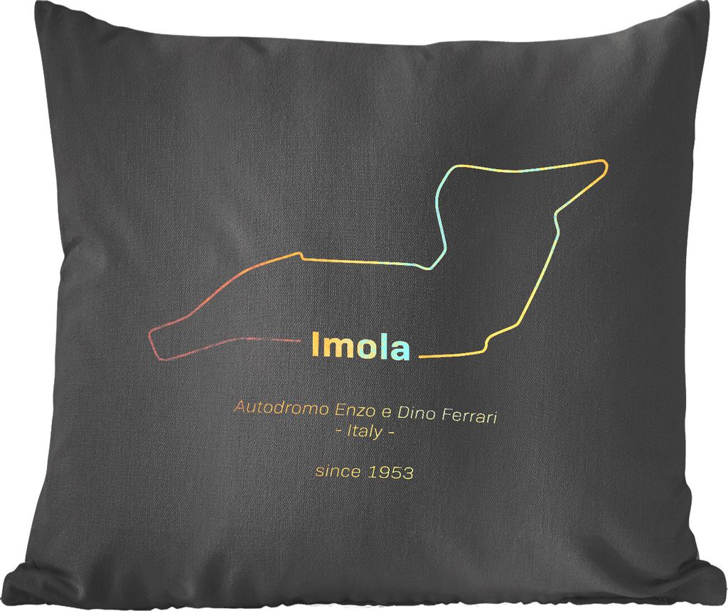 MuchoWow Zierkissen Sofakissen Wohnzimmer Dekokissen 50x50 cm Formel 1 - Imola - Rennstrecke - Komfort - Sofakissen