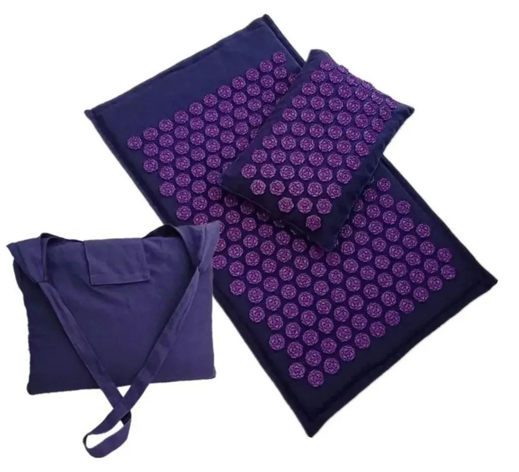 Tapis de yoga et d'acupression pour relaxer le dos et débuter en lin