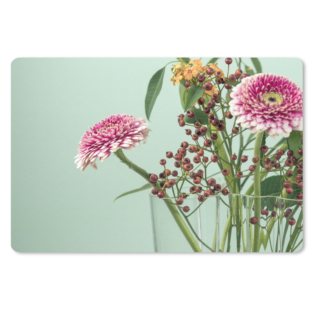 MuchoWow Schreibtischunterlage Vase - Blumen - Blumenstrauß 60x40 cm - XXL Mauspad - Großes Mauspad