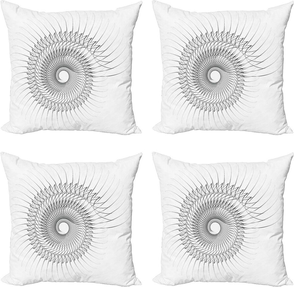 ABAKUHAUS Spiers Kissenbezug Set (4 Stück), geometrische Kunst, Moderner Doppelseitiger Digitaldruck, 40 cm x 40 cm, Grau
