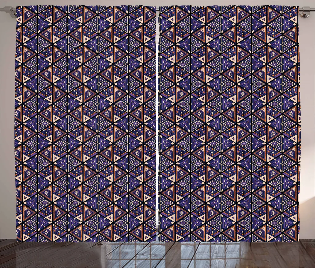 Tenda Rustica Multicolore ABAKUHAUS 280x245 | Triangoli Ikat per Camera