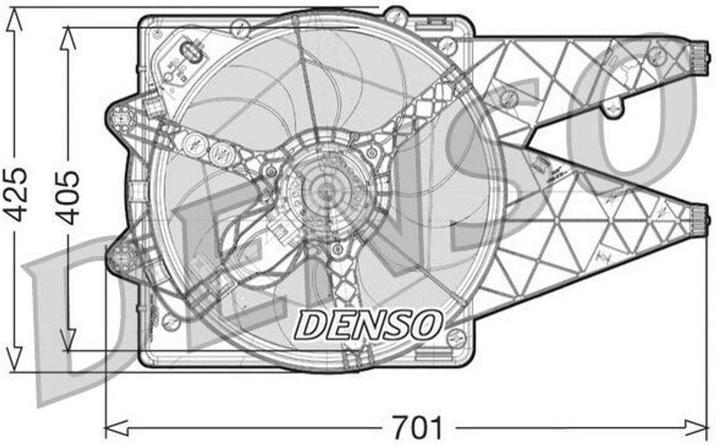DENSO DER09101 Kühlerlüfter OE 51833973 kompatibel mit Doblo