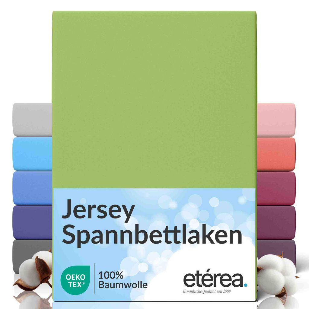Jersey Spannbettlaken 180x200 - 200x200 cm, 100% Baumwolle Produktbild 