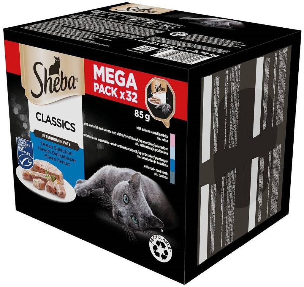Sheba Tacka Pasz Białe Ryby/Dorsz/Łosoś/Tuńczyk 32x85g Zdjęcie produktu 