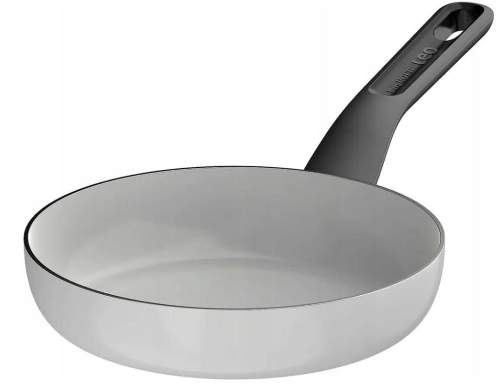 BergHOFF Leo Bratpfanne, 20 cm, weiß, rund, recycled Aluminium, keramische Antihaftbeschichtung, induktionsgeeignet, Cool-Touch-Griff, PFAS-frei