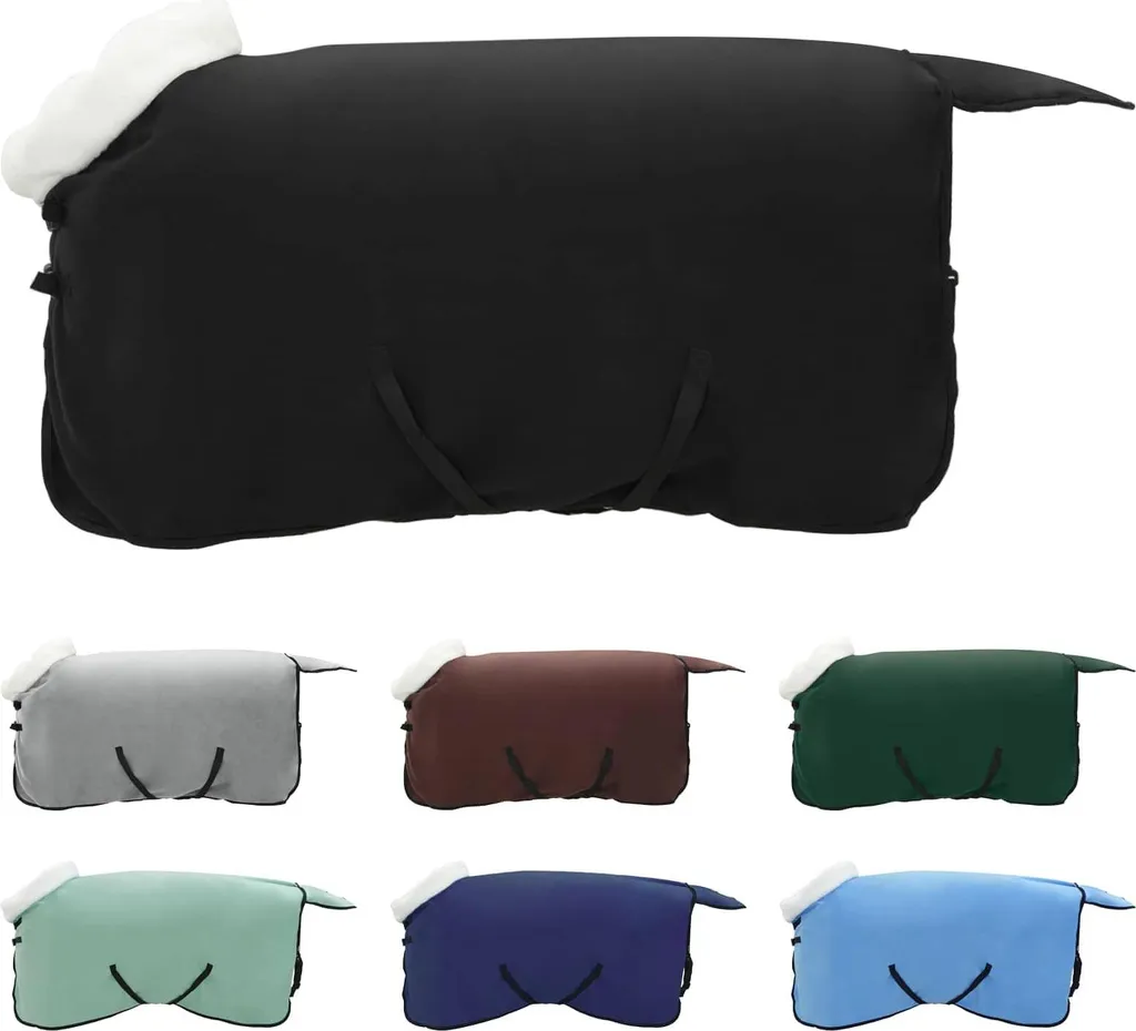 Coperta Cavalli vidaXL 105 cm Nera in Pile Polare | Protezione Termica