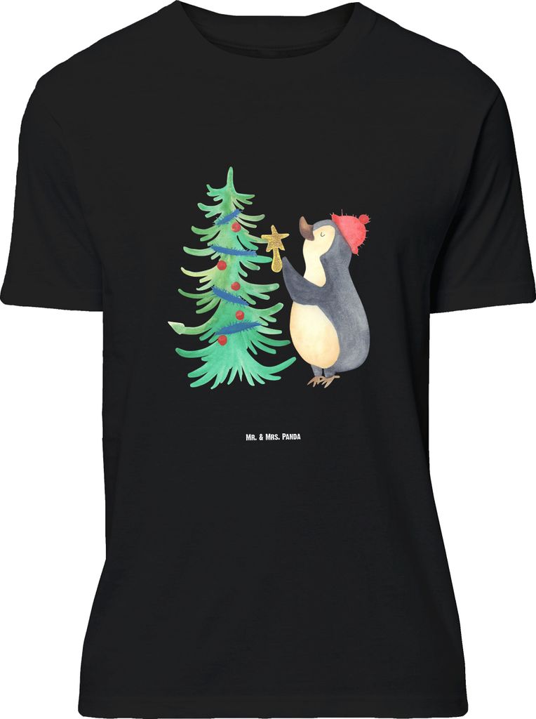 Mr. & Mrs. Panda Größe M T-Shirt Pinguin Weihnachtsbaum - Schwarz - Geschenk, Weihnachten, Herren, Tshirt, Shirt, Winter, mit Spruch