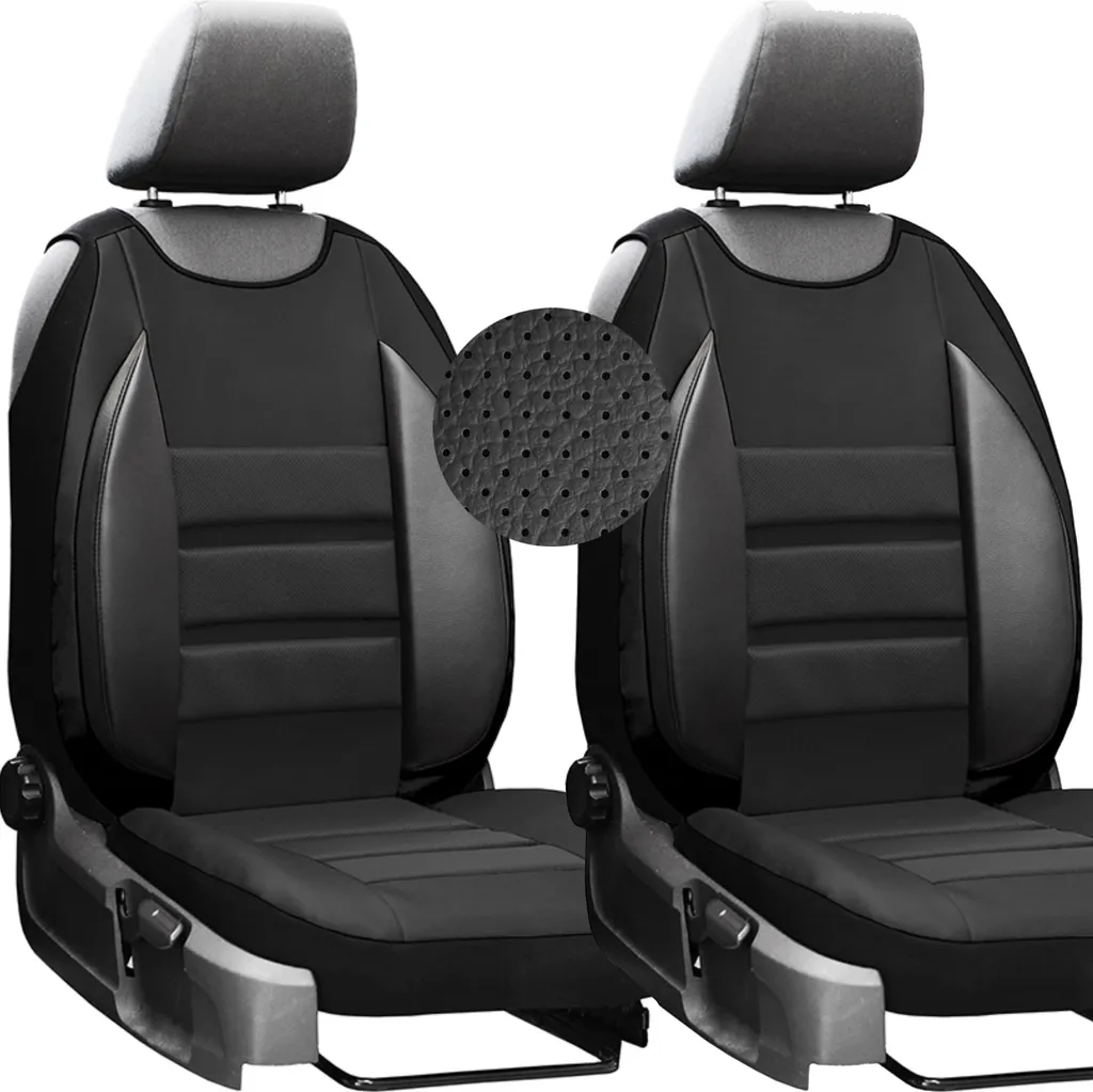 moto-MOLTICO Coprisedili Auto x2 in Ecopelle Nera Universali | Offerta