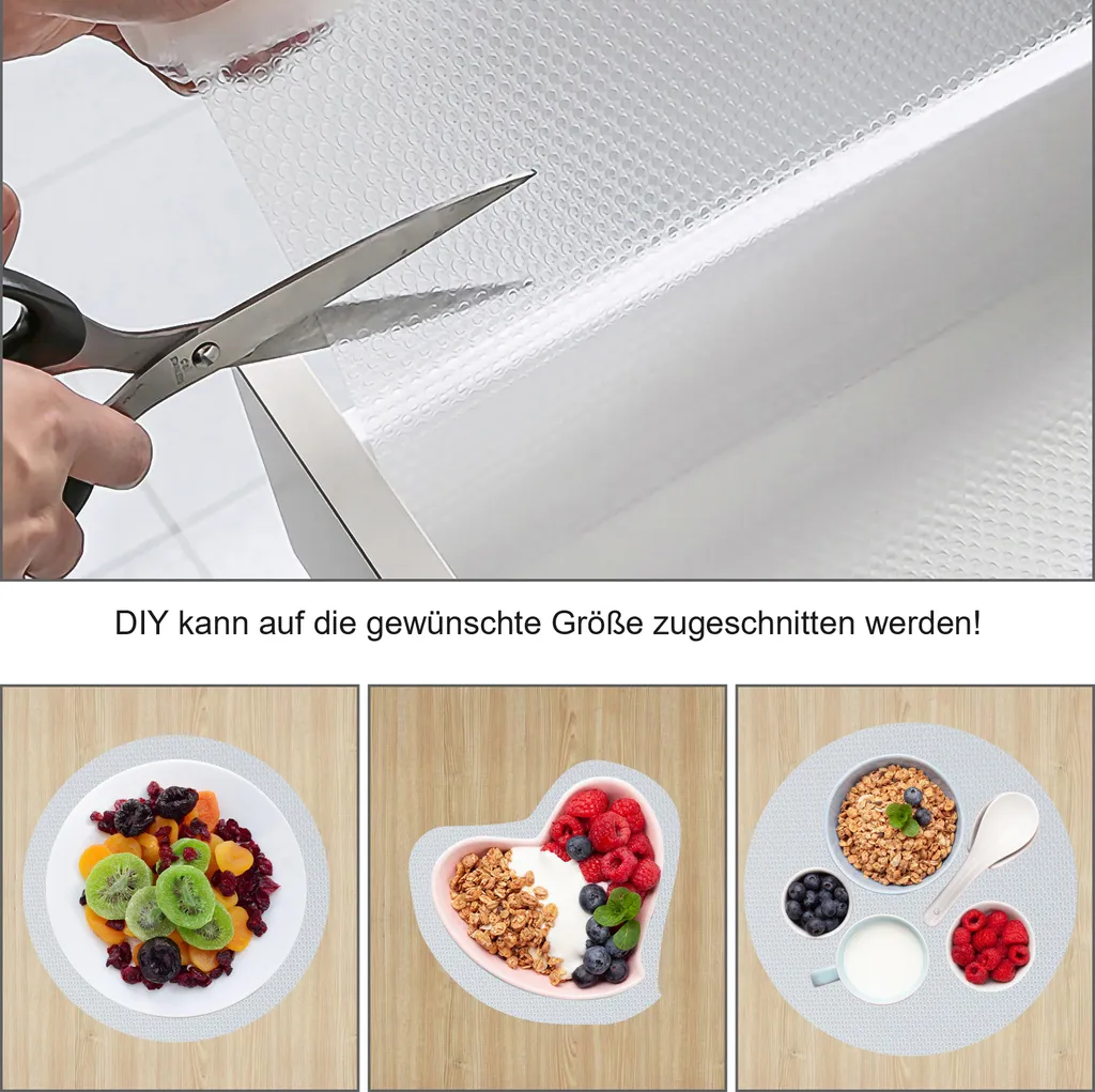 Decomira Tappetino Tagliabile Misura 50x150 cm | Pellicola Lavabile per Armadi o Tappetino Antiscivolo per Cassetti, Frigorifero o Ripiano | Come Base per la Cucina o Come Organizer | Nero