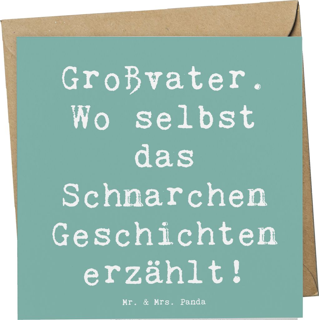 Mr. & Mrs. Panda Grußkarte Spruch Großvater Geschichten - Meeresbrise - Geschenk, Liebe, Klappkarte, faltkarte, persönliche Erinnerungen, Glück...