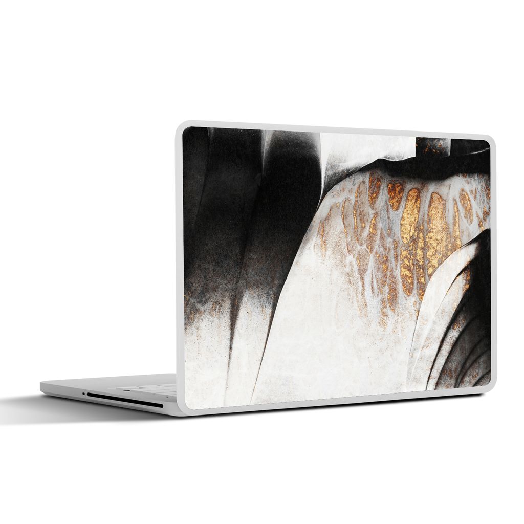 MuchoWow Laptop Aufkleber Sticker Cover Gold - Abstrakt - Design 31x22.5 cm - Laptop-Deko