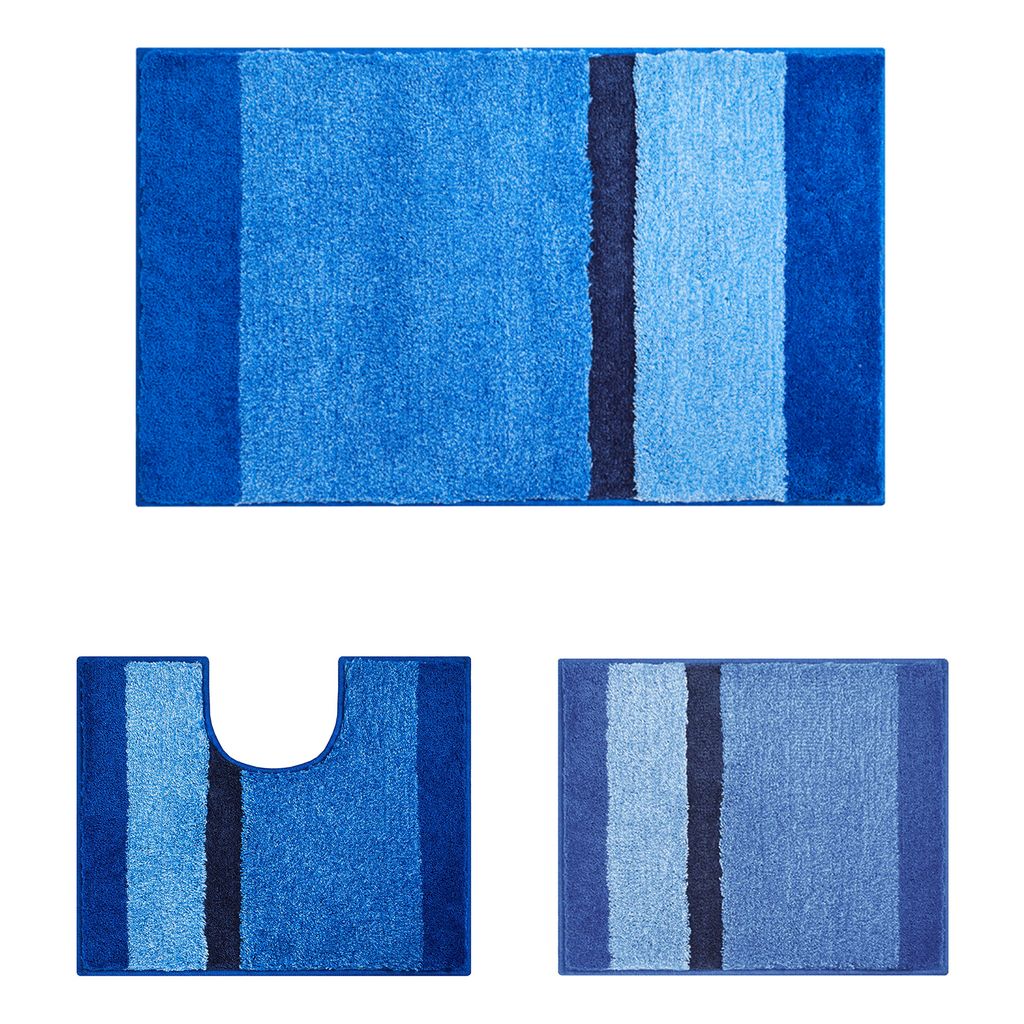 Grund Badteppich ROOM - 100% Polyacryl SUPERSOFT, Farbe:Blau, Größe:60x100 cm