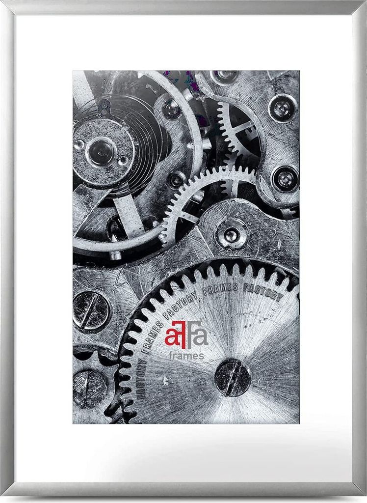 aFFa frames, Alu, Bilderrahmen aus Aluminium, Bild Foto Rahmen, Rechteckig, mit Acrylglasfront, Creme, 50x70 cm