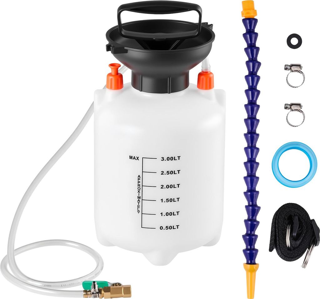 VEVOR Getriebeölpumpe, 3 L, Ölfüller, Manuelle Getriebeöl-Transferpumpe mit Schlauch & HDPE-Tank, Pumpenwerkzeug mit PTFE-Band, Kfz-Ölbefülls...