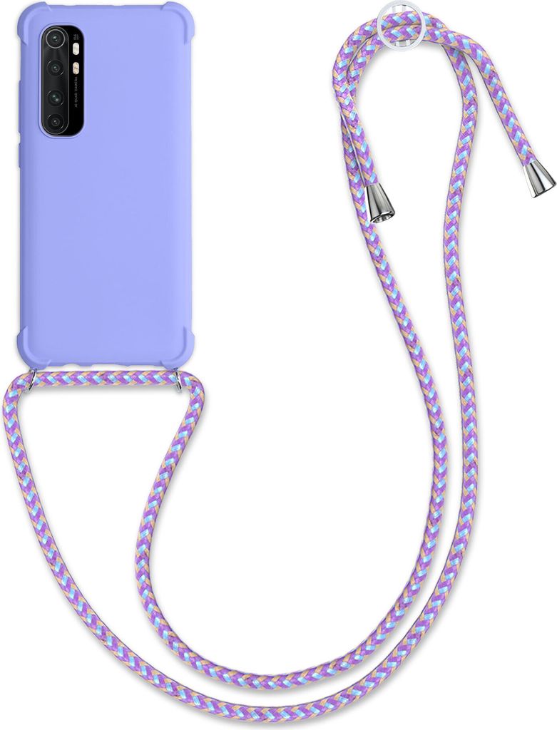 kwmobile Necklace Case kompatibel mit Xiaomi Mi Note 10 Lite Hülle - Cover mit Kordel zum Umhängen - Silikon Schutzhülle Lavendel