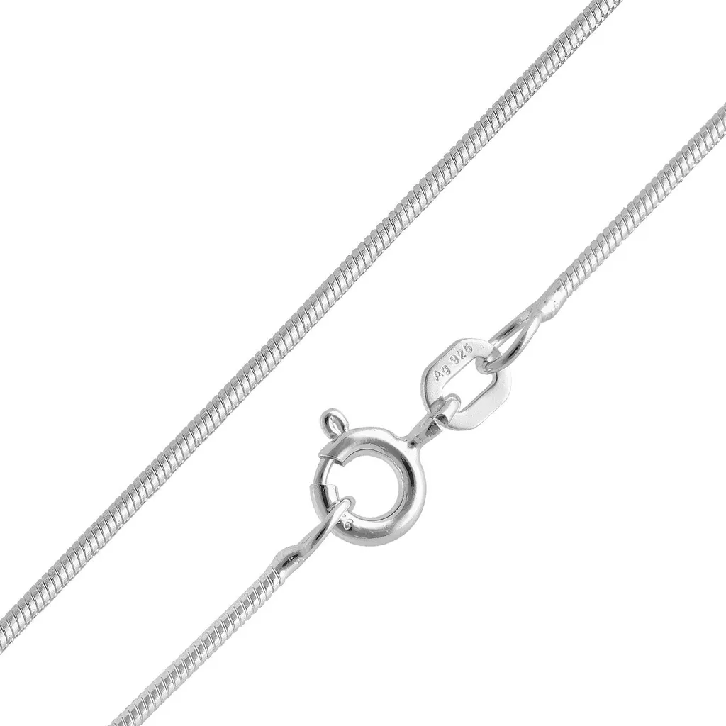 Collier fin en argent massif 1,1 mm maille serpent souple pour femme