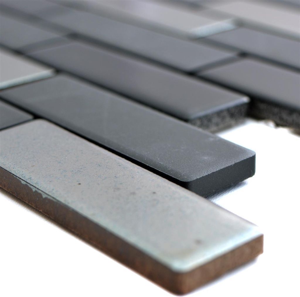 Keramik Mosaikfliesen Ramses Schwarz Silber