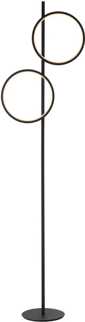 Lampadaire LED 151 cm à 2 flammes en métal noir design industriel chic