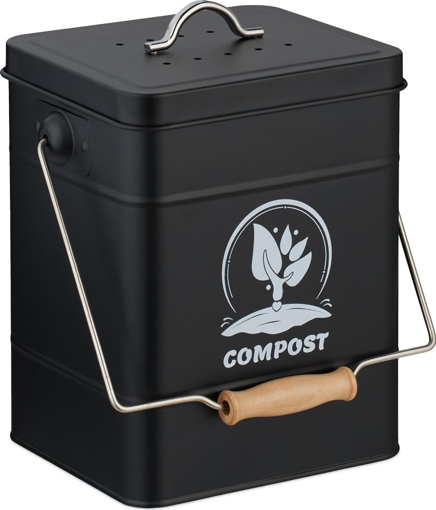 Relaxdays - Seau à compost de cuisine, 6 l, petite Image du produit 