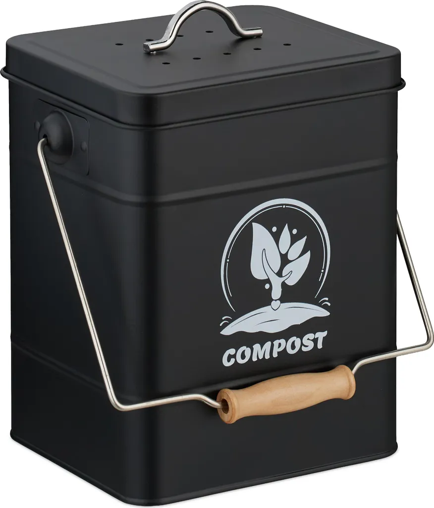 Fini les moucherons et odeurs : Seau à compost de cuisine filtrant 6L