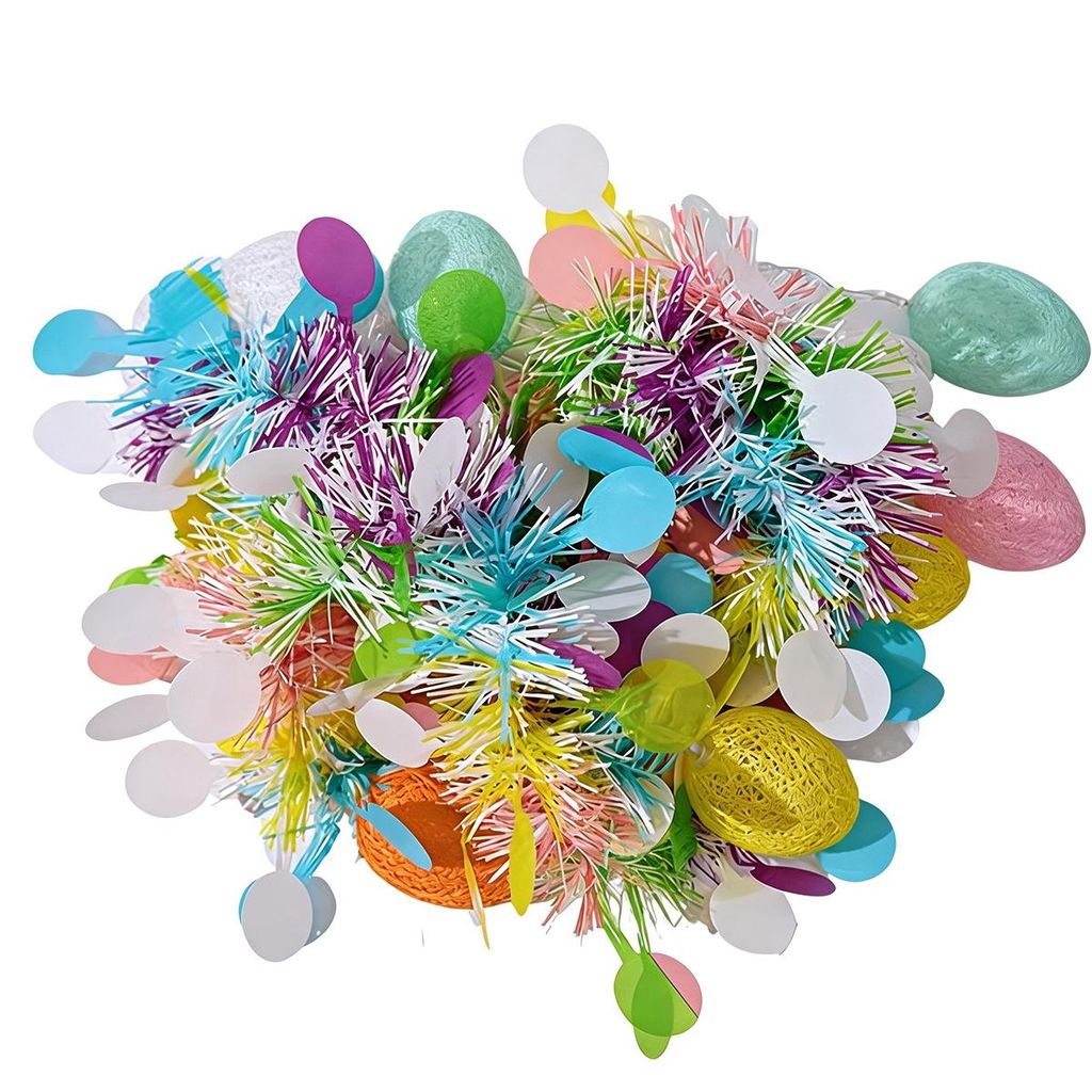 Kreative Osterdeko LED Lichterkette ,10er Set Ostereier mit Pailletten-Verzierung,2m Flexibles Deko-Band für Frühlingsfeste & Osterstrauch