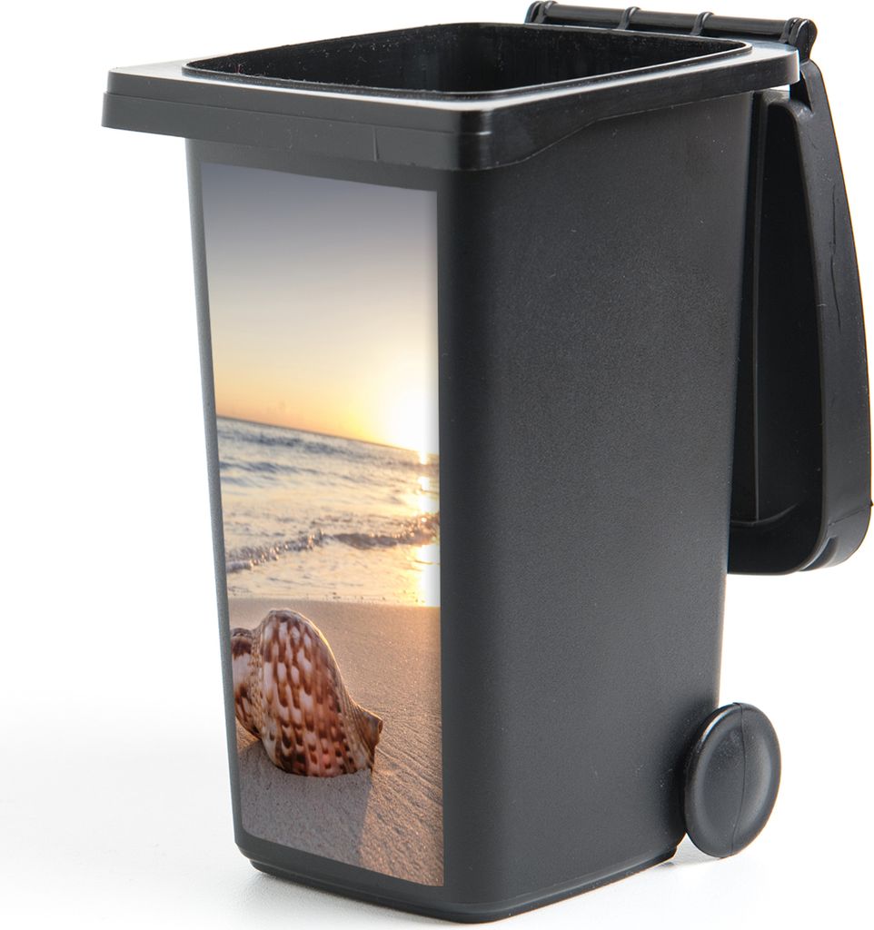 MuchoWow Mülltonnenaufkleber Muschel - Strand - Himmel 44x98 cm - Containeraufkleber - Aufkleber - Mülltonnen-Aufkleber