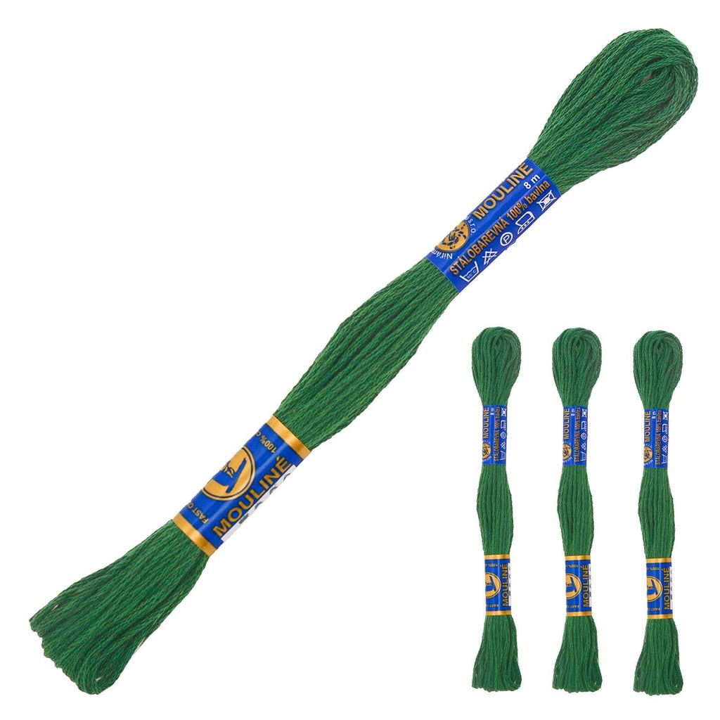 3 Docken Stickgarn je ca. 8m / Sticktwist 100% Baumwolle Stickerei verschiedene Farbwahl, Farbe :6872 dunkles grün