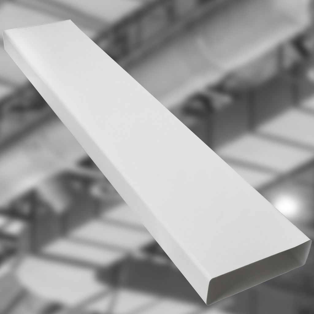 Flachkanal-Muffe PVC – 204x60 Mm, Weiß, Für Lüftungsrohr-Verbindungen